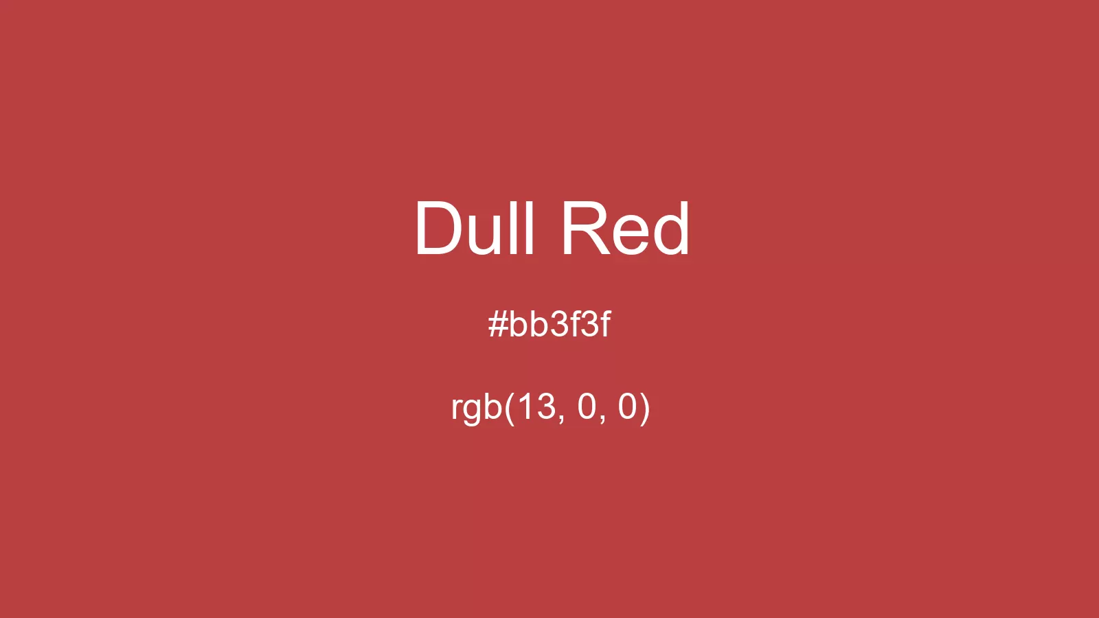 Dull Red Color, Hex and RGB values | CSSColors.com