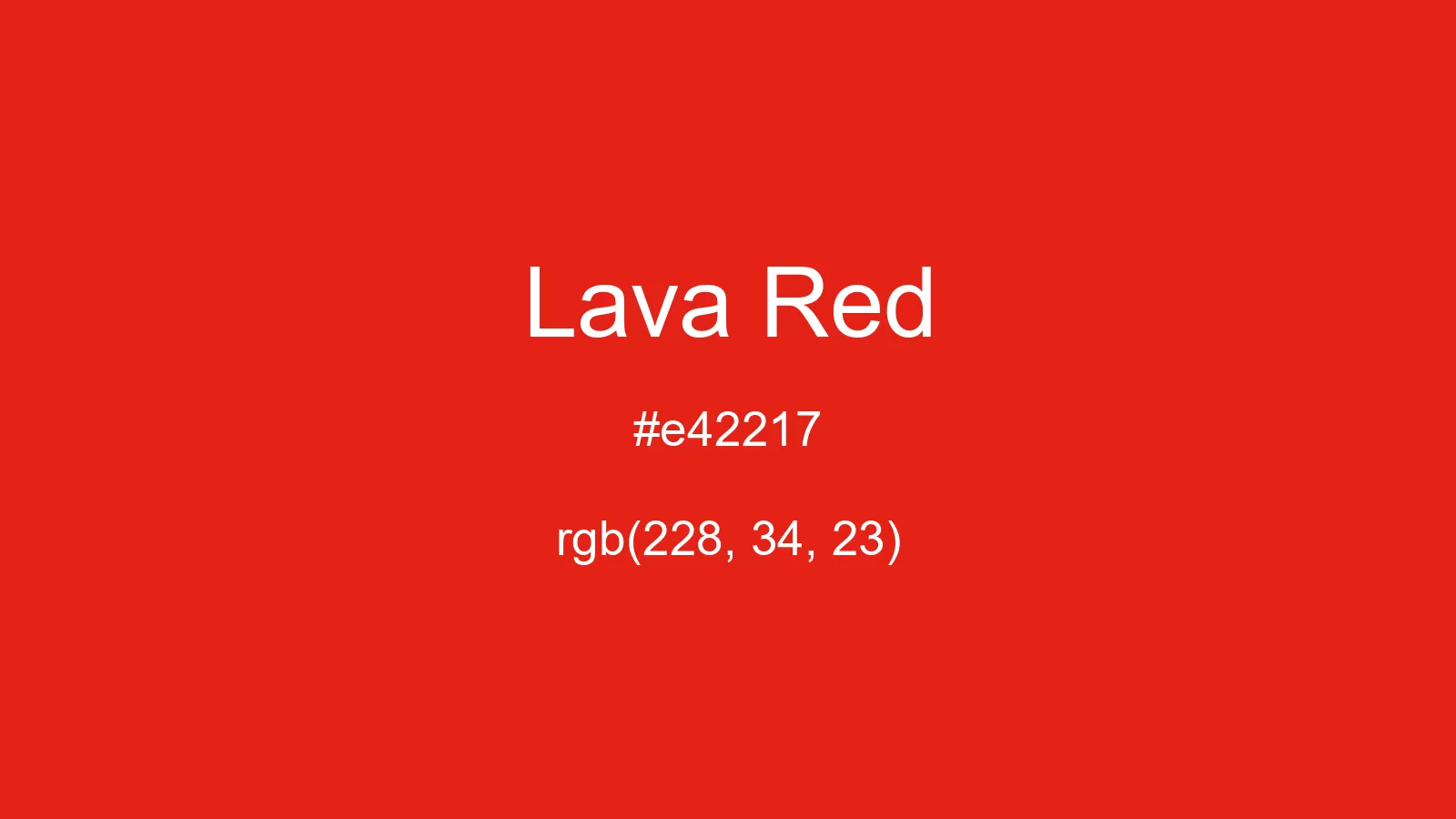 Lava Red Color, Hex and RGB values | CSSColors.com