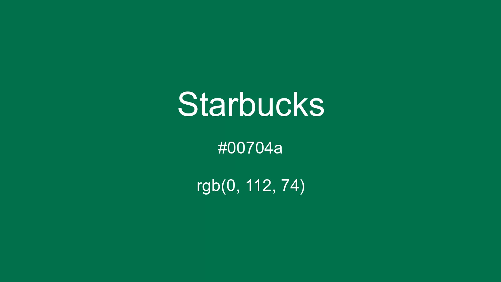 Starbucks Color, Hex and RGB values | CSSColors.com