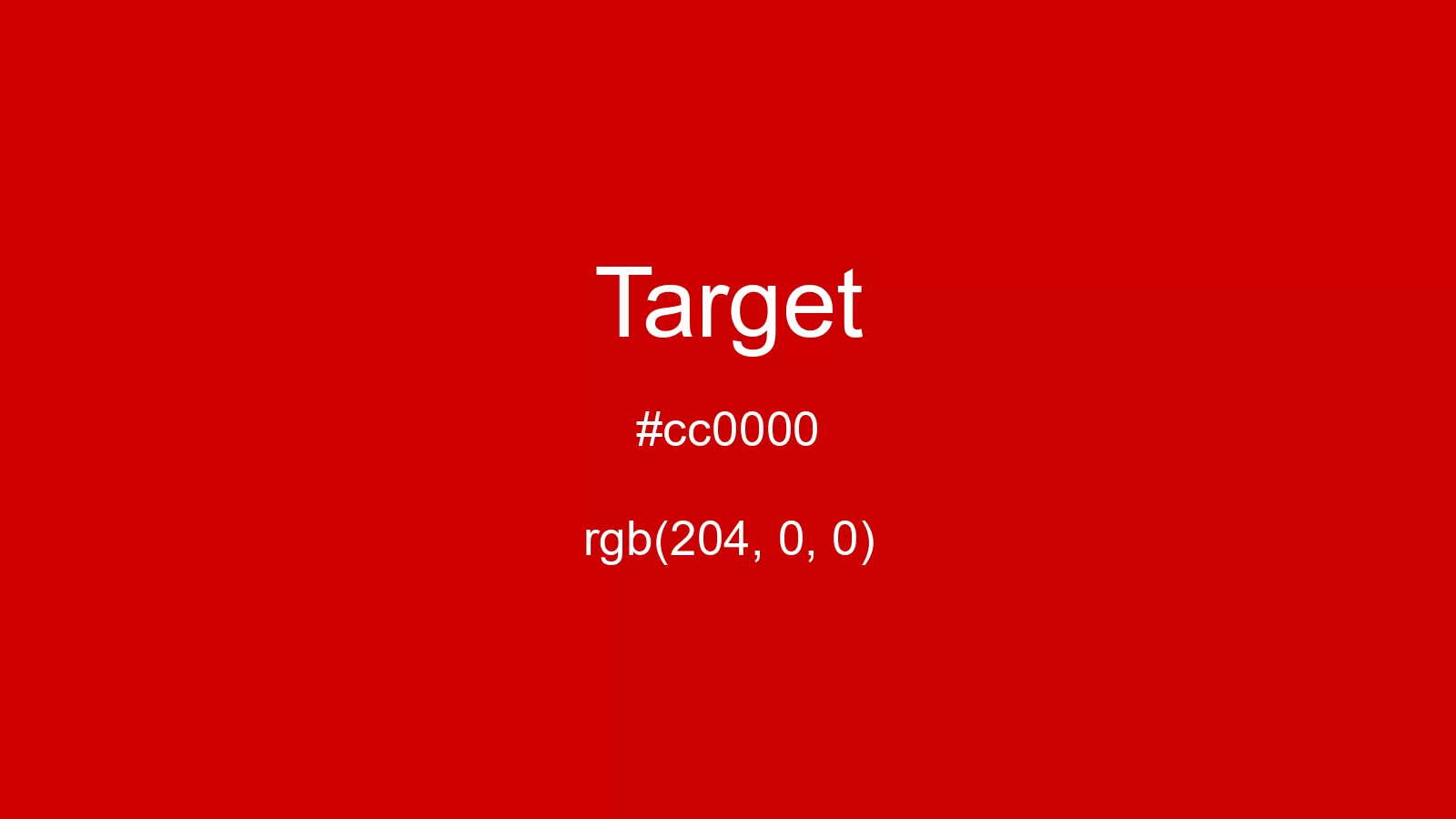 Target Color, Hex and RGB values | CSSColors.com