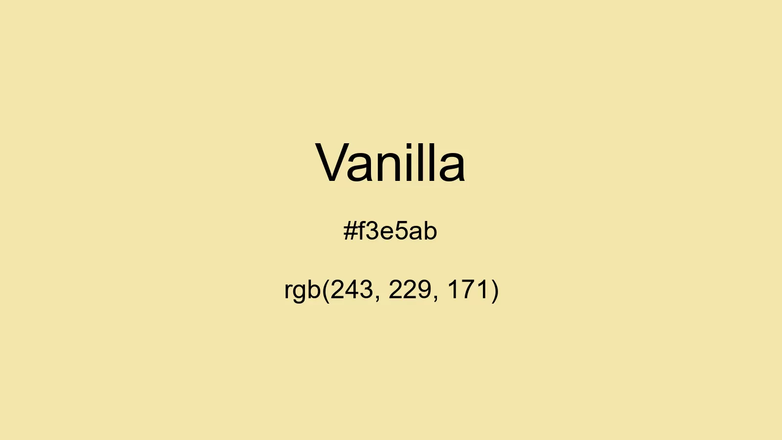 Vanilla Color, Hex and RGB values | CSSColors.com