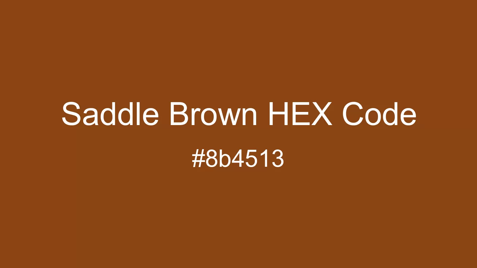 preview image of Saddle Brown color and HEX code
